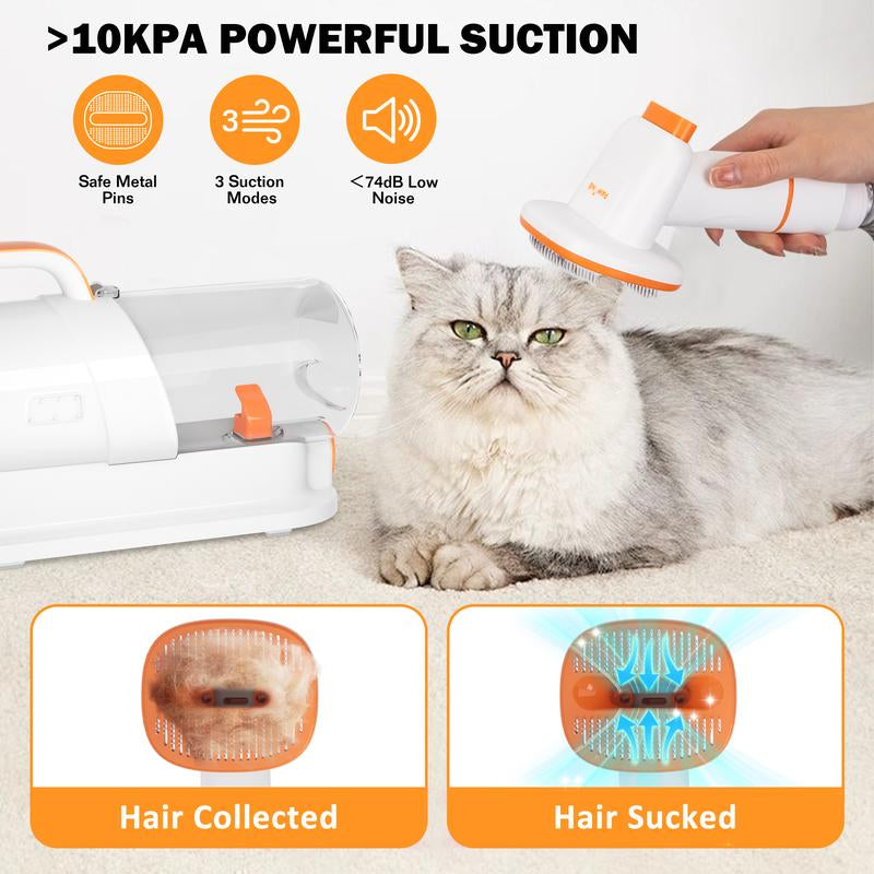 PAWING Pet Grooming Vacuum – 5-in-1 Dog & Cat Grooming Kit with Vacuum Brush for Shedding, Hair Removal & Clipping