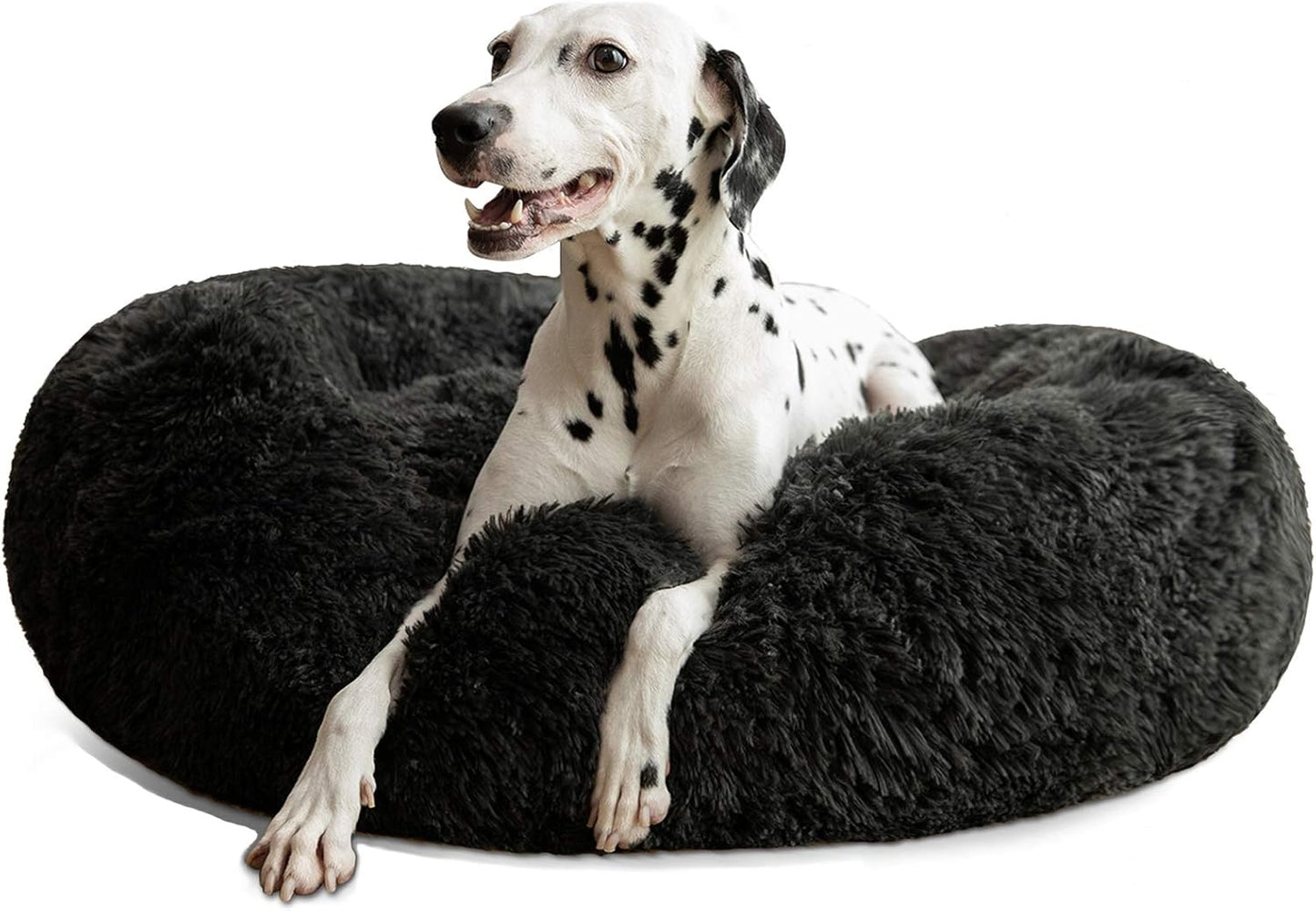 30" Calming Donut Dog Bed – Soft Fluffy Cuddler Pet Bed for Medium & Large Dogs