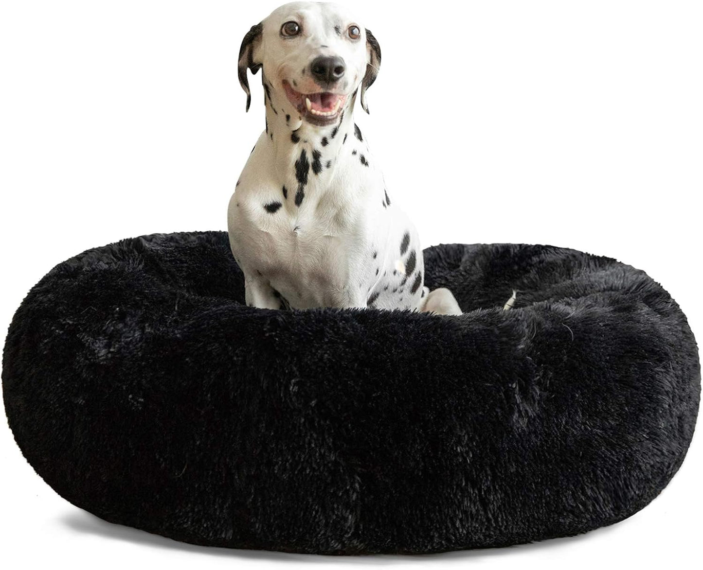 30" Calming Donut Dog Bed – Soft Fluffy Cuddler Pet Bed for Medium & Large Dogs