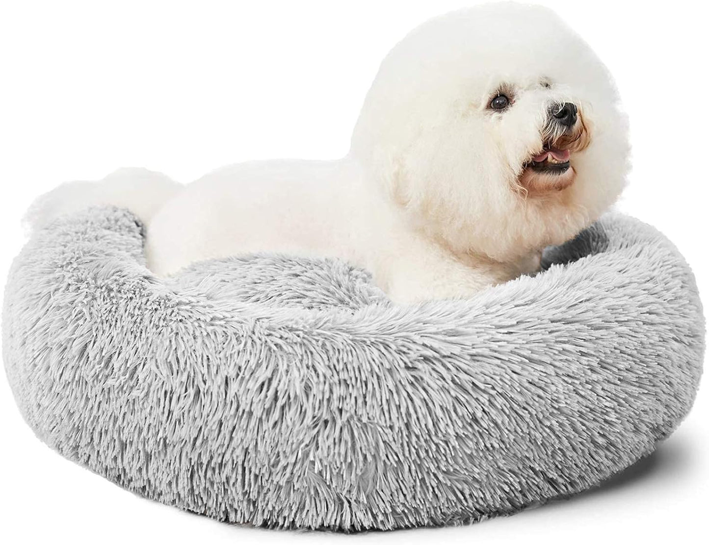 30" Calming Donut Dog Bed – Soft Fluffy Cuddler Pet Bed for Medium & Large Dogs