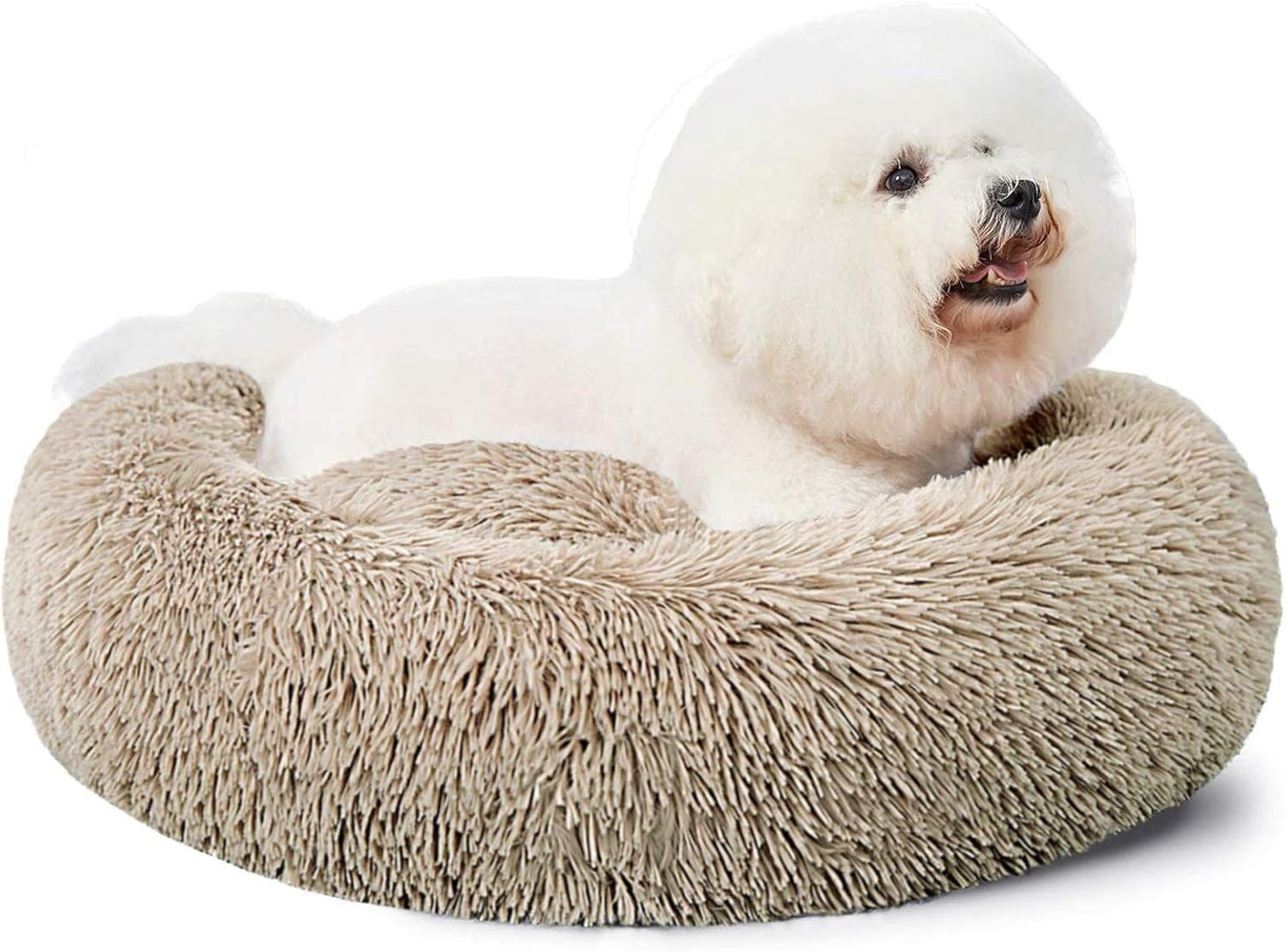 30" Calming Donut Dog Bed – Soft Fluffy Cuddler Pet Bed for Medium & Large Dogs