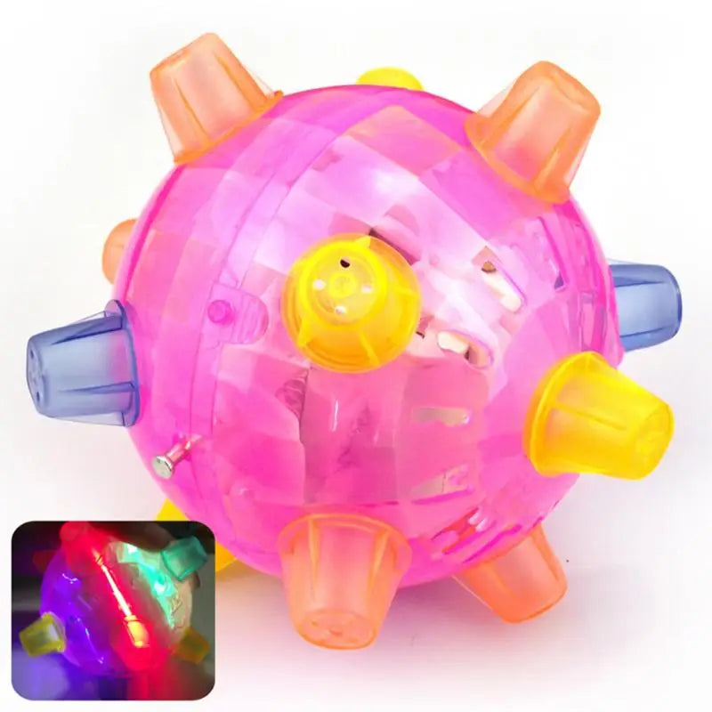 LED Flashing Bouncing Ball – Interactive Jumping Toy with Music for Dogs & Cats