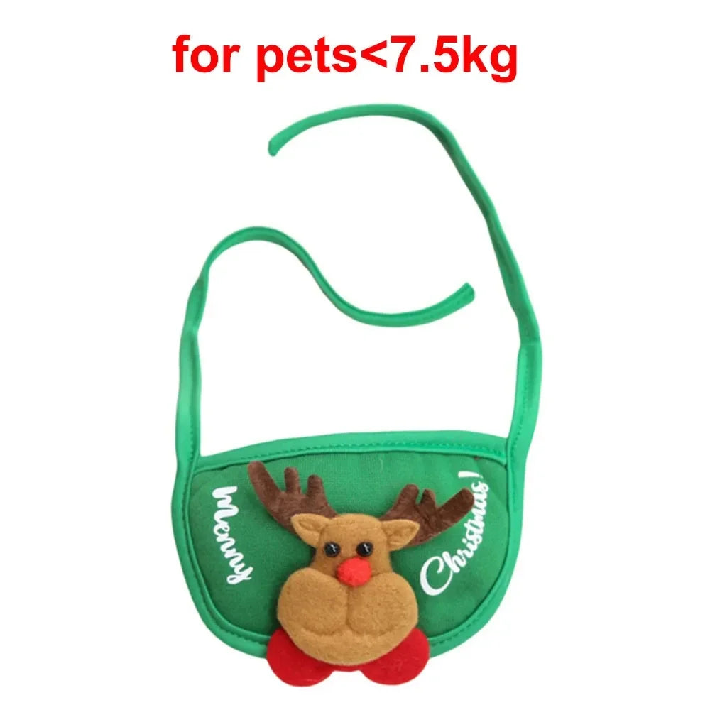 Christmas Pet Costume Set – Dog & Cat Santa Hat with Bandana Scarf | Holiday Dress-Up Accessories for Pets