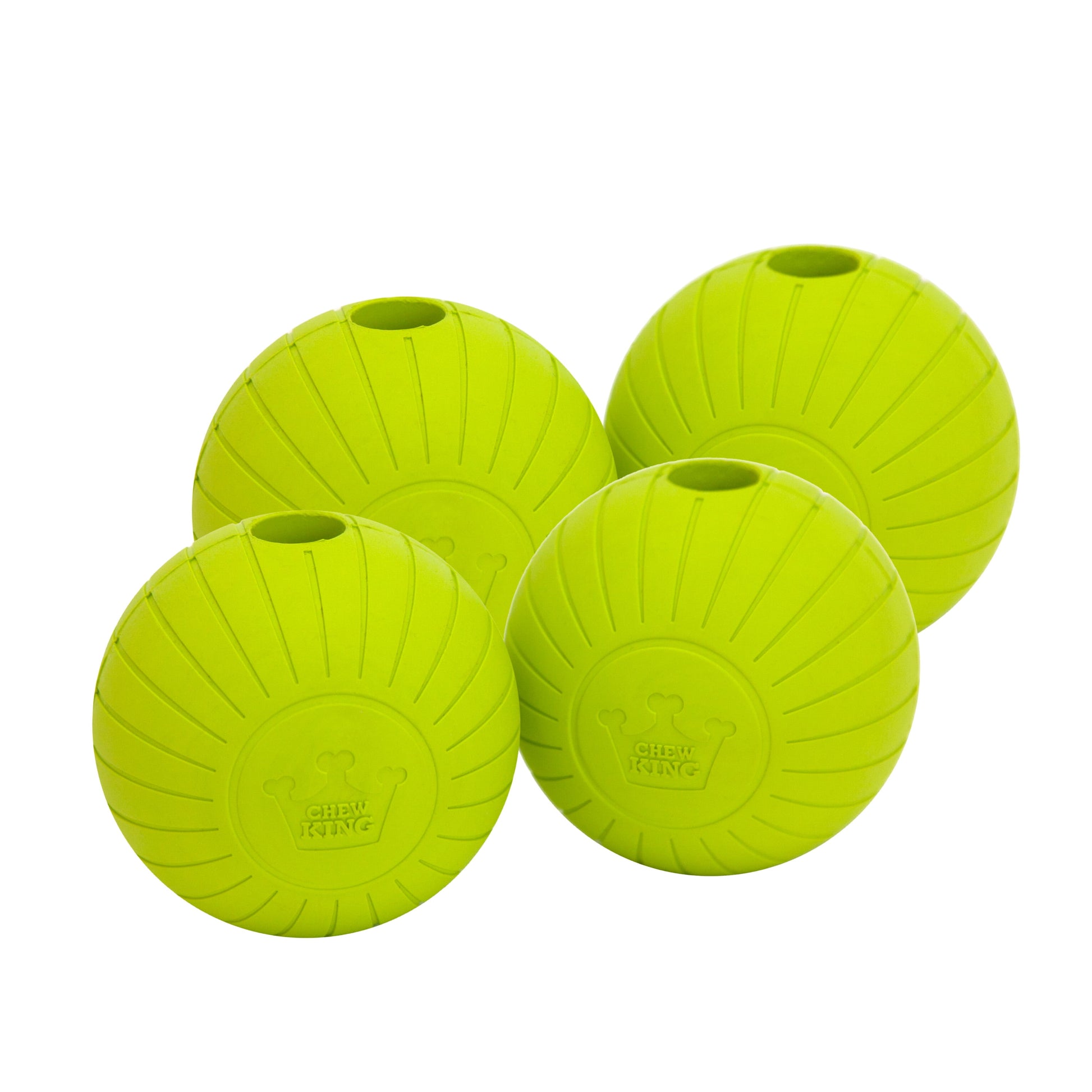 3" Durable Rubber Dog Balls – 4 Pack Strong Chew & Fetch Toys for Large Breed Dogs