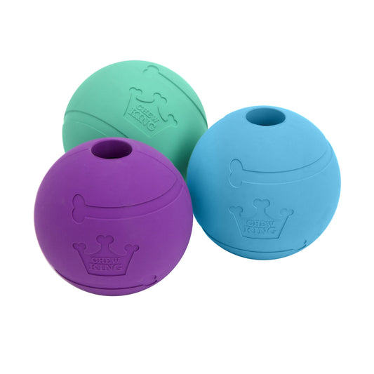 3" Rubber Dog Fetch Balls – 3 Pack Durable Chew & Play Toys for Dogs