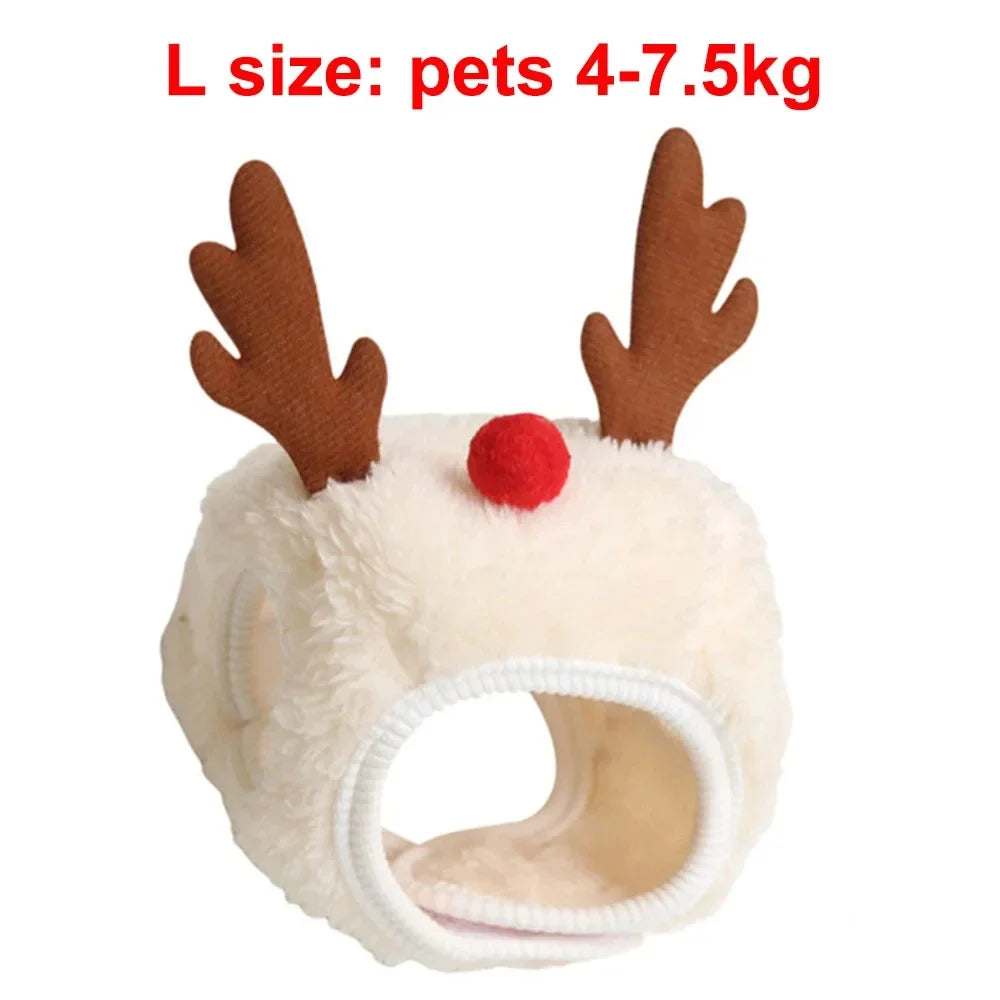 Christmas Pet Costume Set – Dog & Cat Santa Hat with Bandana Scarf | Holiday Dress-Up Accessories for Pets