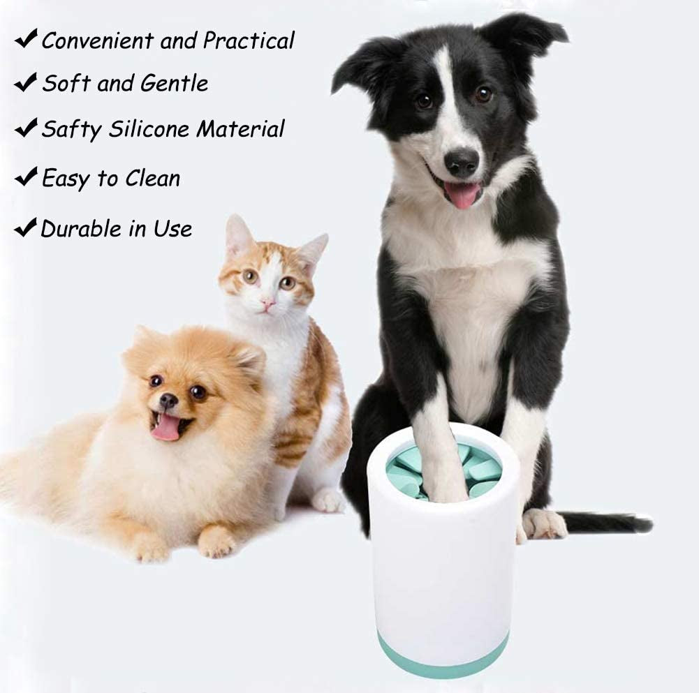 Portable Dog Paw Cleaner Cup – Pet Foot Washer for Small & Medium Dogs and Cats, Muddy Paw Cleaning Cup (Green, Size L)