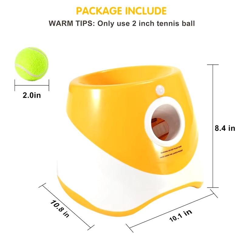 Automatic Dog Ball Launcher – Interactive Tennis Ball Throwing Machine with 6 Balls, Rechargeable Pet Toy