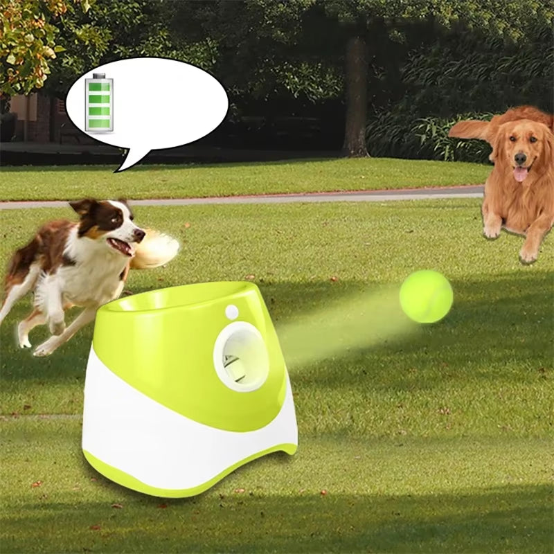 Automatic Dog Ball Launcher – Interactive Tennis Ball Throwing Machine with 6 Balls, Rechargeable Pet Toy