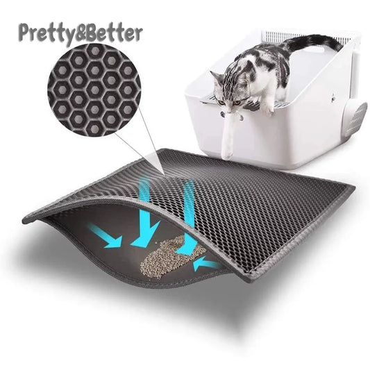 Cat Litter Trapping Mat – Waterproof Kitty Litter Catcher Pad, Easy Clean Pet Floor Protector (16" x 20")