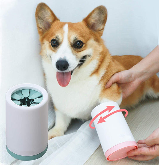 Portable Dog Paw Cleaner Cup – Pet Foot Washer for Small & Medium Dogs and Cats, Muddy Paw Cleaning Cup (Green, Size L)