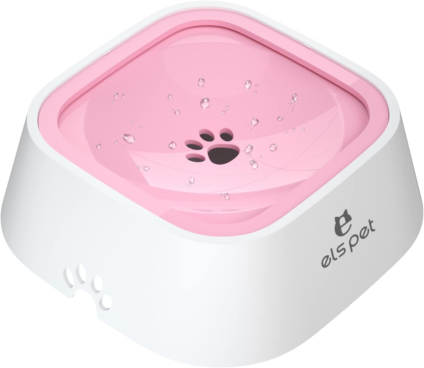 No-Spill Slow Water Feeder Bowl – 2L / 70oz Large Capacity Travel Bowl for Dogs & Cats (Grey)