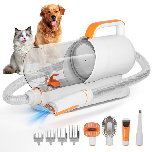 PAWING Pet Grooming Vacuum – 5-in-1 Dog & Cat Grooming Kit with Vacuum Brush for Shedding, Hair Removal & Clipping