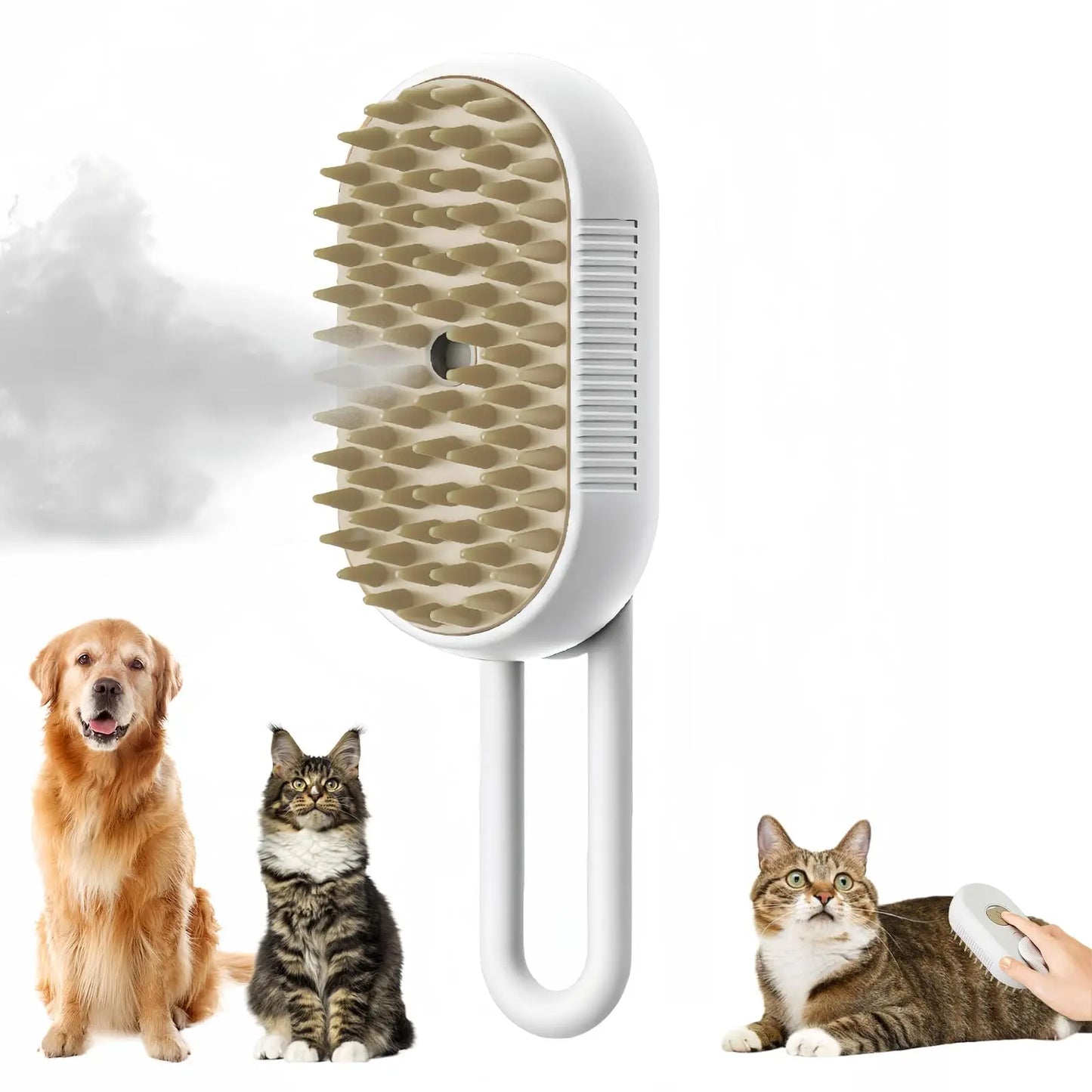 3-in-1 Pet Grooming Brush – Electric Steam & Spray Comb for Cats and Dogs, Hair Removal & Massage Tool
