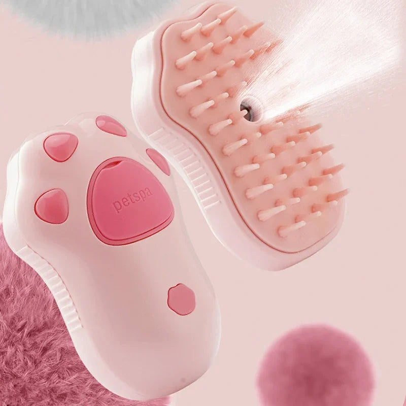 3-in-1 Pet Grooming Brush – Electric Steam & Spray Comb for Cats and Dogs, Hair Removal & Massage Tool