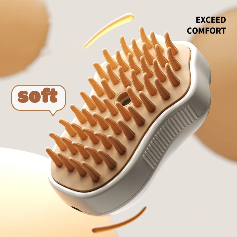 3-in-1 Pet Grooming Brush – Electric Steam & Spray Comb for Cats and Dogs, Hair Removal & Massage Tool