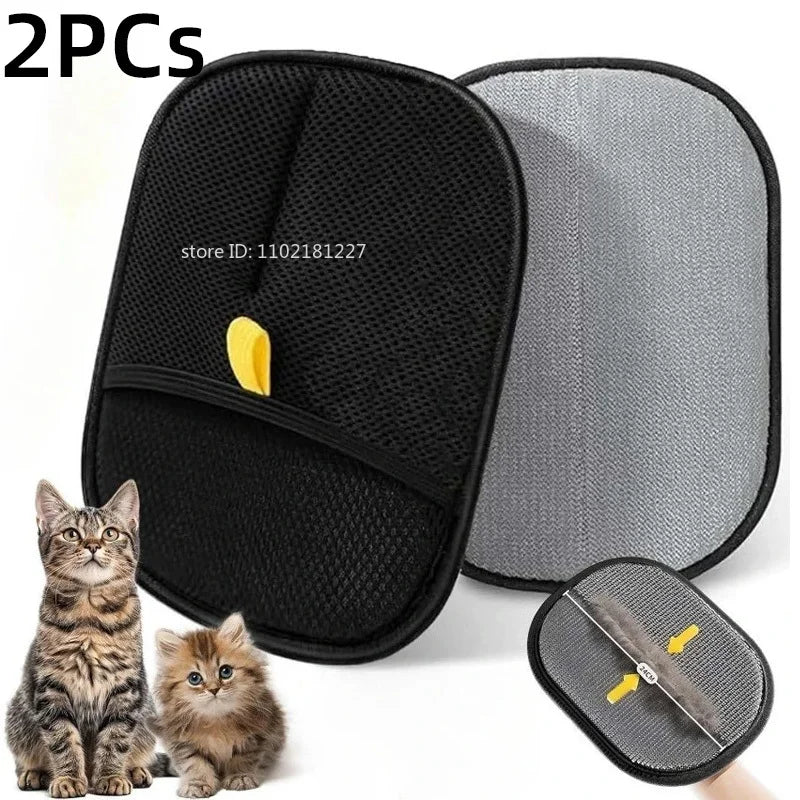 Pet Hair Remover Gloves – Reusable Double-Sided Grooming Tool for Dogs, Cats, Carpets & Furniture
