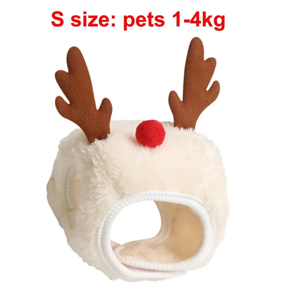 Christmas Pet Costume Set – Dog & Cat Santa Hat with Bandana Scarf | Holiday Dress-Up Accessories for Pets