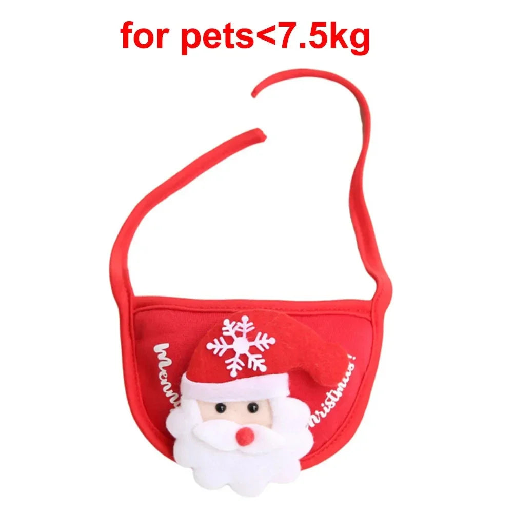 Christmas Pet Costume Set – Dog & Cat Santa Hat with Bandana Scarf | Holiday Dress-Up Accessories for Pets