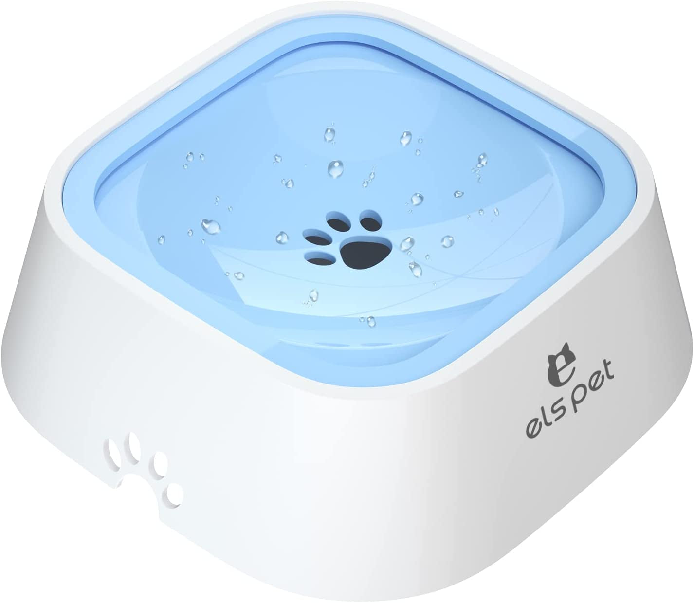 No-Spill Slow Water Feeder Bowl – 2L / 70oz Large Capacity Travel Bowl for Dogs & Cats (Grey)