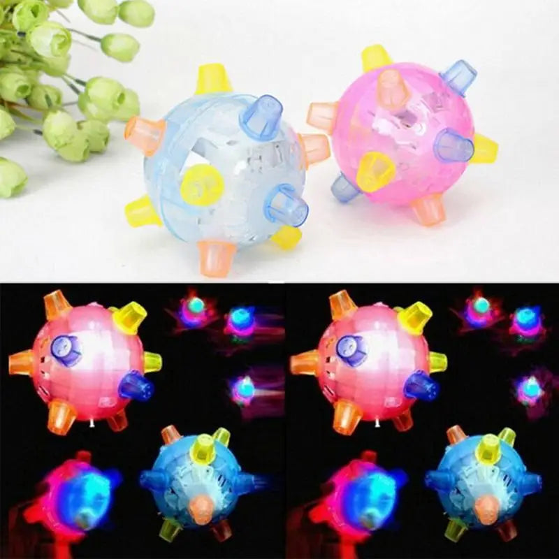 LED Flashing Bouncing Ball – Interactive Jumping Toy with Music for Dogs & Cats