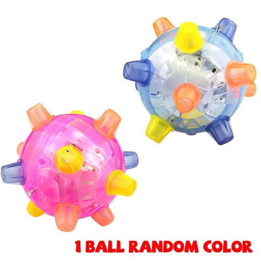 LED Flashing Bouncing Ball – Interactive Jumping Toy with Music for Dogs & Cats