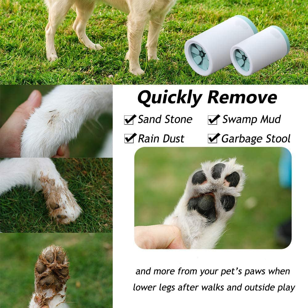 Portable Dog Paw Cleaner Cup – Pet Foot Washer for Small & Medium Dogs and Cats, Muddy Paw Cleaning Cup (Green, Size L)